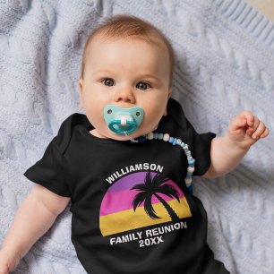 Beach Family Reunion Custom Tropical Sunset Baby Bodysuit