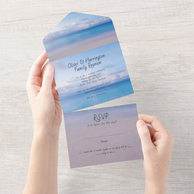 Beach Family Reunion Invitation With RSVP  (Tearaway)