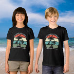 Beach Family Reunion Palm Tree Sunset Kids Tri-Blend Shirt<br><div class="desc">Cute matching summer family reunion beach vacation kids tri-blend t-shirts for children to wear on an island cruise or tropical seaside trip. Features beautiful palm trees in front of a pretty ocean sunset. Perfect custom tees for all the boys and girls in a group to match. Customise with the name...</div>