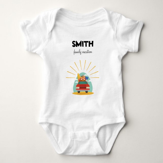 Beach Family Vacation Matching Baby Bodysuit (Front)