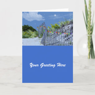 Beach Fence & Dunes Christmas Greetings Holiday Card