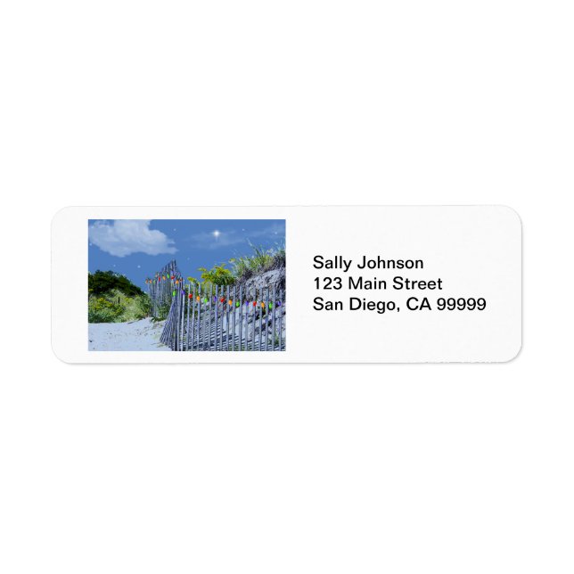 Beach Fence & Dunes Return Address Label (Front)