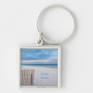 Beach Fence Morning Destin Florida Keychain