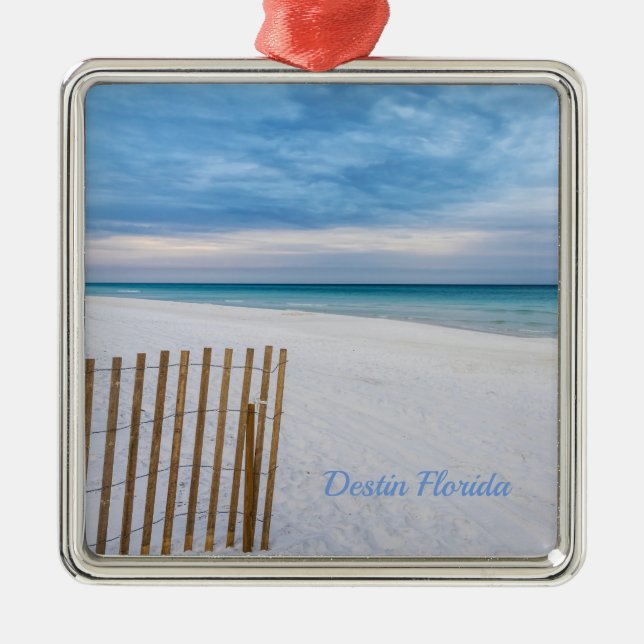Beach Fence Morning Destin Florida Ornament (Front)