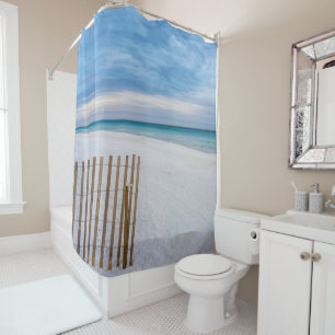 Beach Fence Morning Destin Florida Shower Curtain