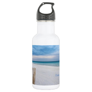 Beach Fence Morning Destin Florida Water Bottle