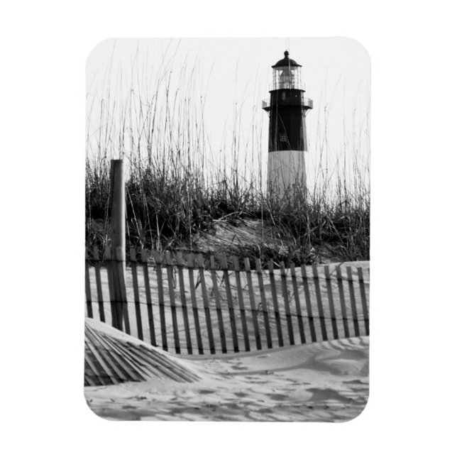 Beach Fences And Lighthouse Magnet (Vertical)