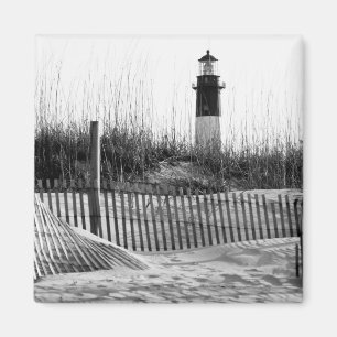 Beach Fences And Lighthouse Magnet