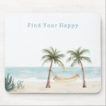 Beach Find Your Happy Palm Trees Ocean Mouse Pad<br><div class="desc">Beach Find Your Happy Palm Trees Ocean</div>