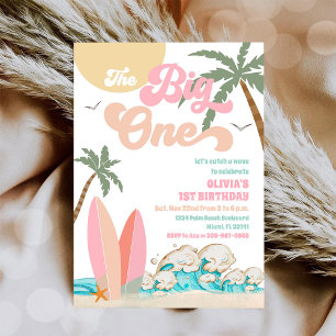 Beach First Birthday Party Invitation