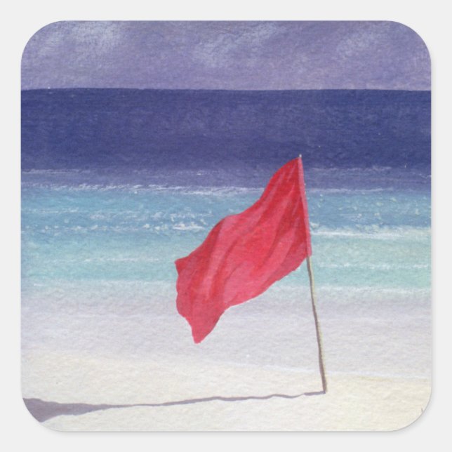Beach Flag - Storm Warning 1985 Square Sticker (Front)