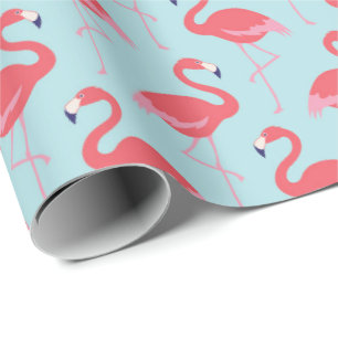 Beach flamingo pattern wrapping paper