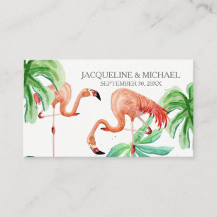 Beach Flamingo Tropical Leaf Escort Table Seating Place Card