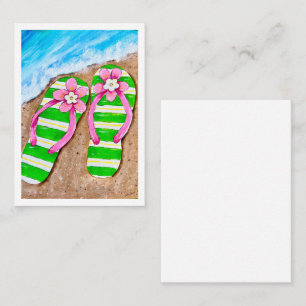 Beach flip flop Flat Note Cards