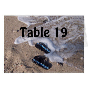 Beach Flip Flop Sandals Table Number Card