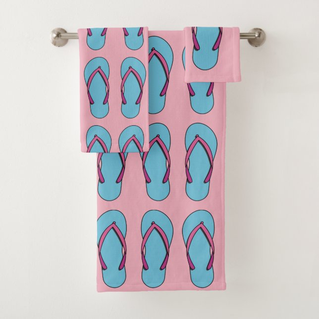 Beach Flip Flops Bath Towel Set (Insitu)