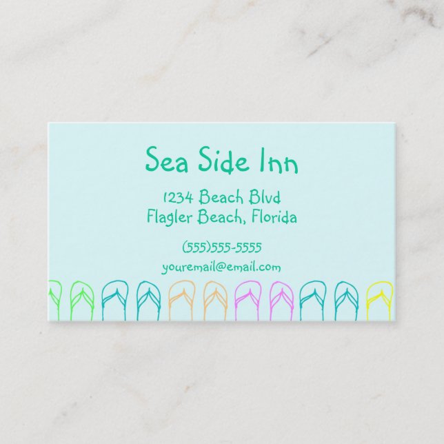 Beach Flip Flops Business Card (Front)