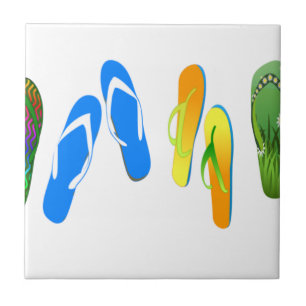 Beach Flip Flops Ceramic Tile