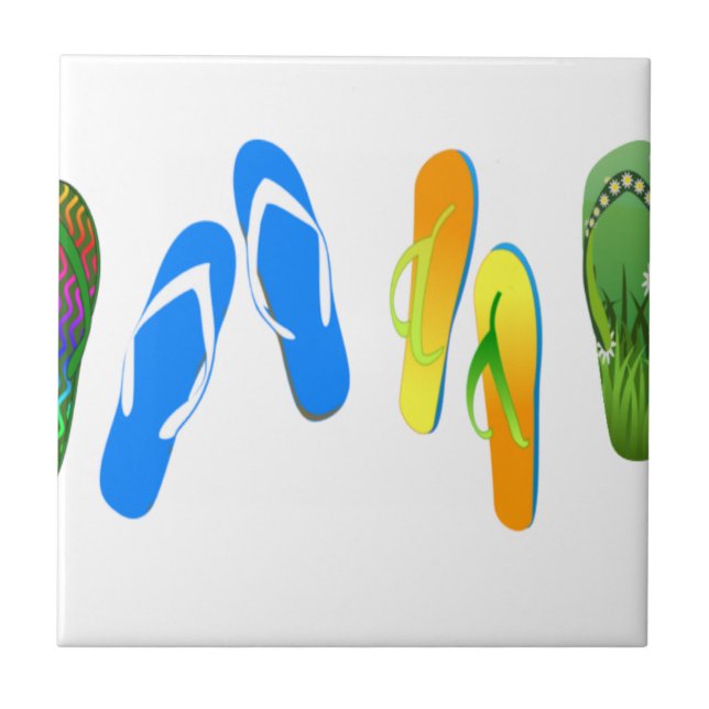 Beach Flip Flops Ceramic Tile (Front)