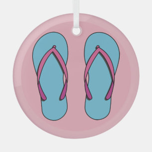 Beach Flip Flops Glass Tree Decoration