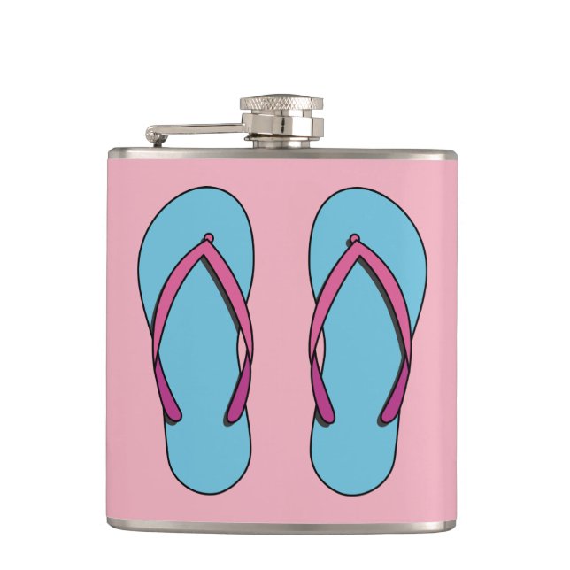 Beach Flip Flops Hip Flask (Front)