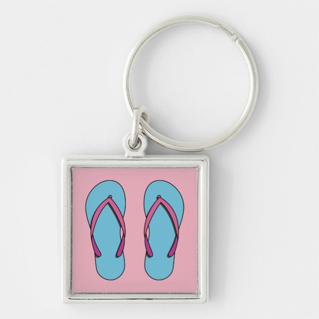Beach Flip Flops Key Ring (Front)