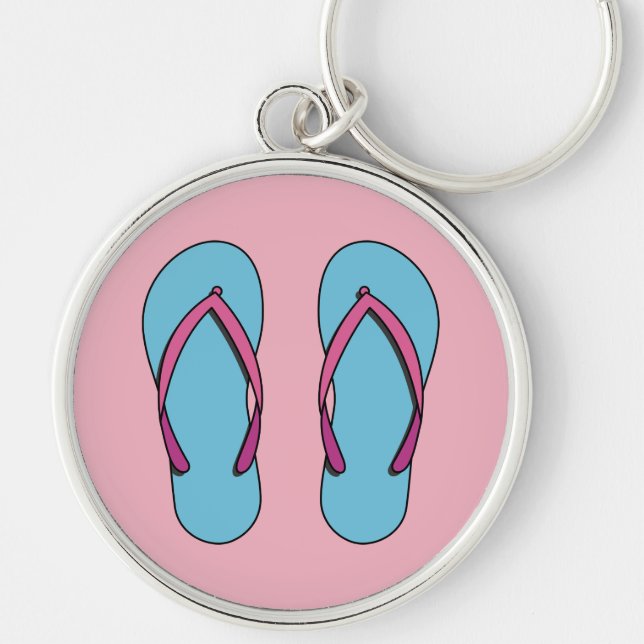Beach Flip Flops Key Ring (Front)