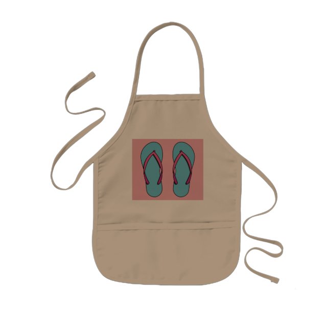 Beach Flip Flops Kids Apron (Front)