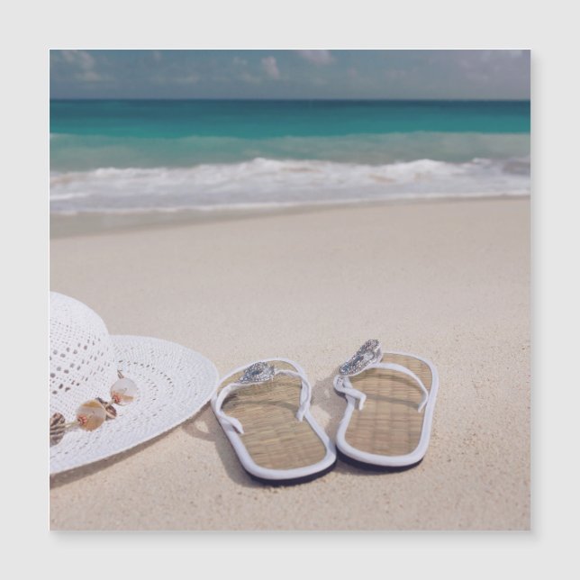 Beach  Flip Flops ,Ocean Magnetic Card (Front)