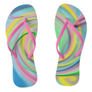 beach flip flops- Pastel colours, abstract Thongs