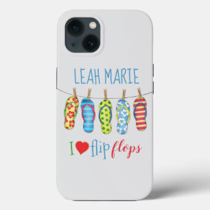 Beach Flip Flops Personalised Whimsical Colourful iPhone 13 Case