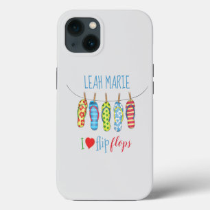 Beach Flip Flops Personalised Whimsical Colourful iPhone 13 Case