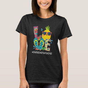 Beach Flip Flops Pineapple Summer Vacation Love Ki T-Shirt