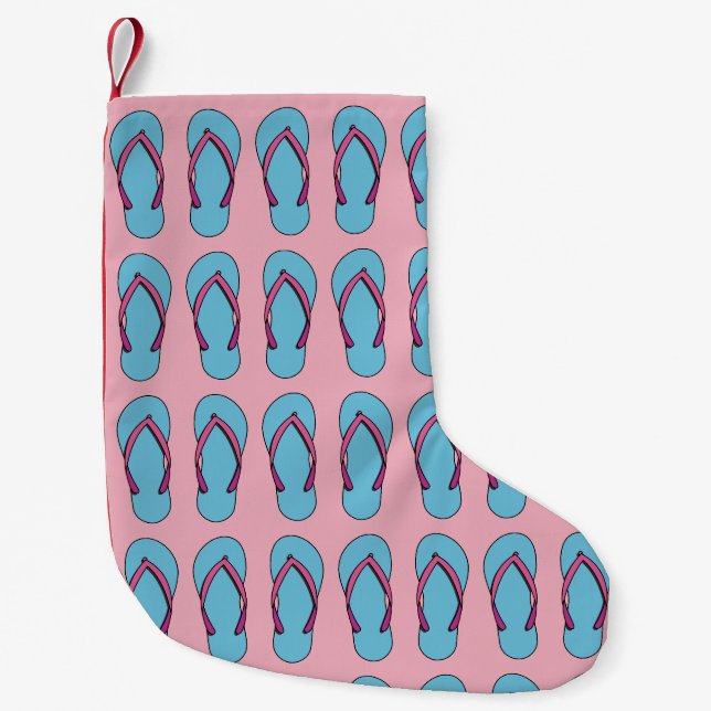 Beach Flip Flops Small Christmas Stocking (Front)