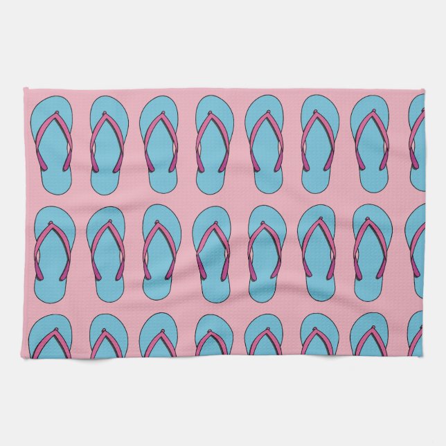 Beach Flip Flops Tea Towel (Horizontal)