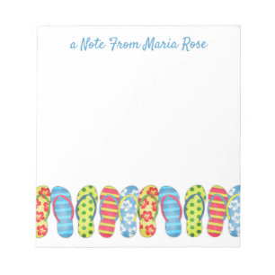 Beach Flip Flops Tropical Colourful Personalised Notepad