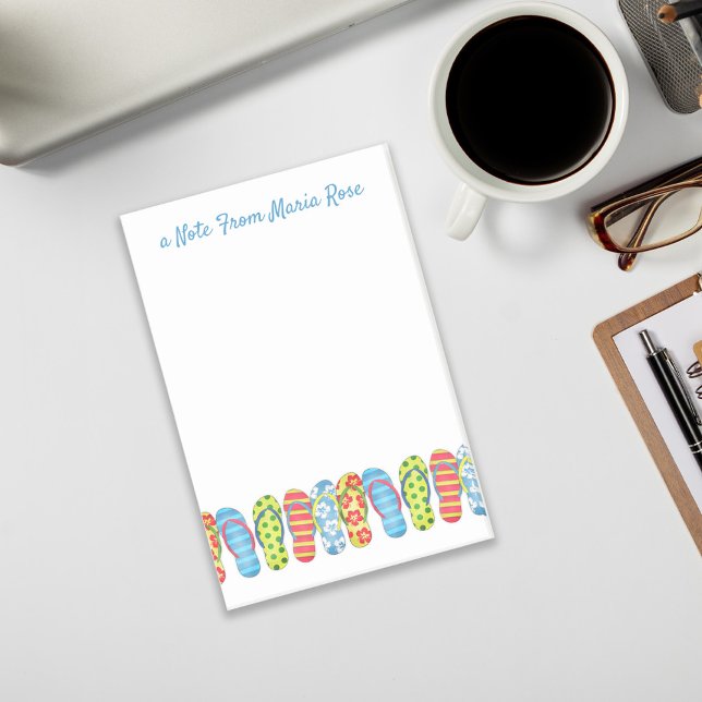 Beach Flip Flops Tropical Personalised Colourful Post-it Notes (Creator Uploaded)