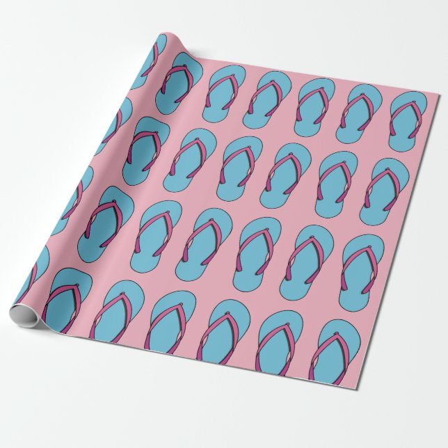 Beach Flip Flops Wrapping Paper (Unrolled)