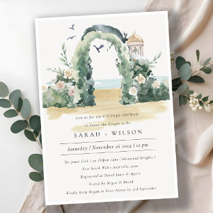 Beach Floral Arch Botanical Couples Shower Invite