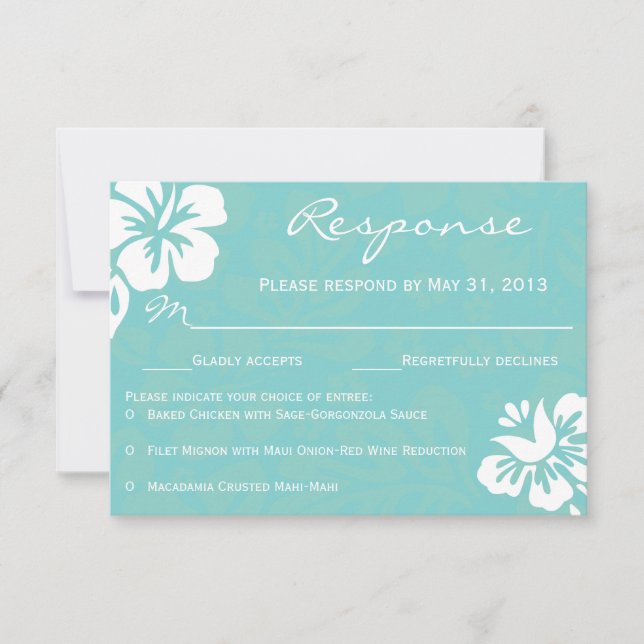 Beach Flowers RSVP (Front)