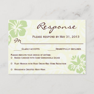 Beach Flowers RSVP - Green Card