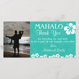 Beach Flowers Thank You Photo Card