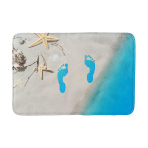 Beach footprint bath mat