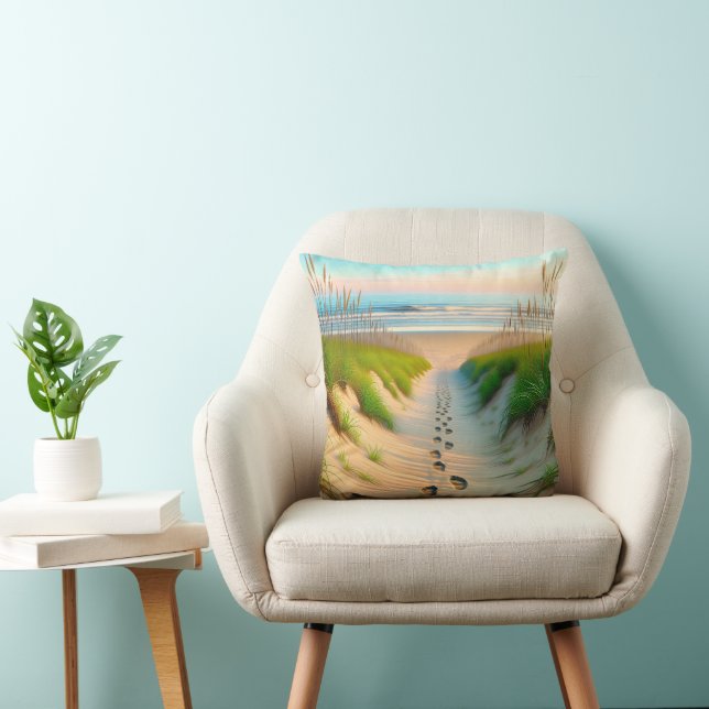Beach Footprints In Sand Cushion (Chair)
