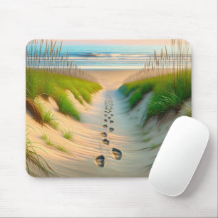 Beach Footprints In Sand Mouse Pad