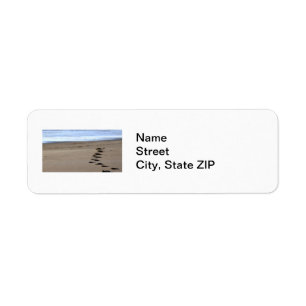 Beach Footsteps Return Address Label