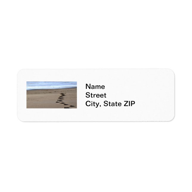 Beach Footsteps Return Address Label (Front)