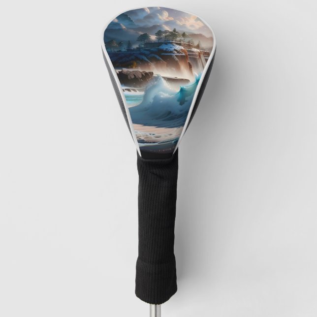 Beach Front Ocean Waves Landscape 1 Golf Head Cover (Front)