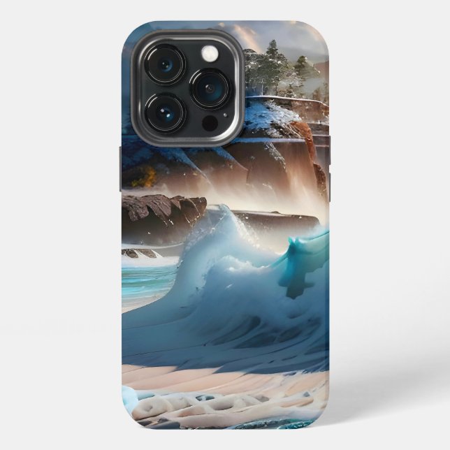 Beach Front Ocean Waves Landscape 1 iPhone Case (Back)