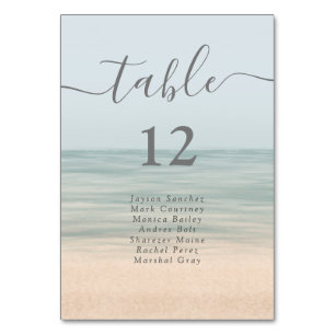 Beach Front Vintage Hawaiian Wedding Table Number